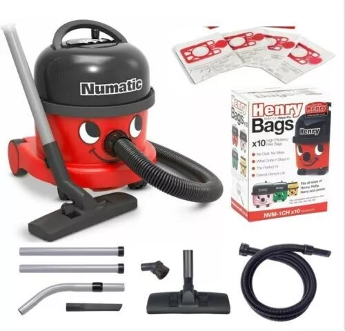 Numatic Henry Hoover Red 1400w Single Speed Canister Vacuum Cleaner