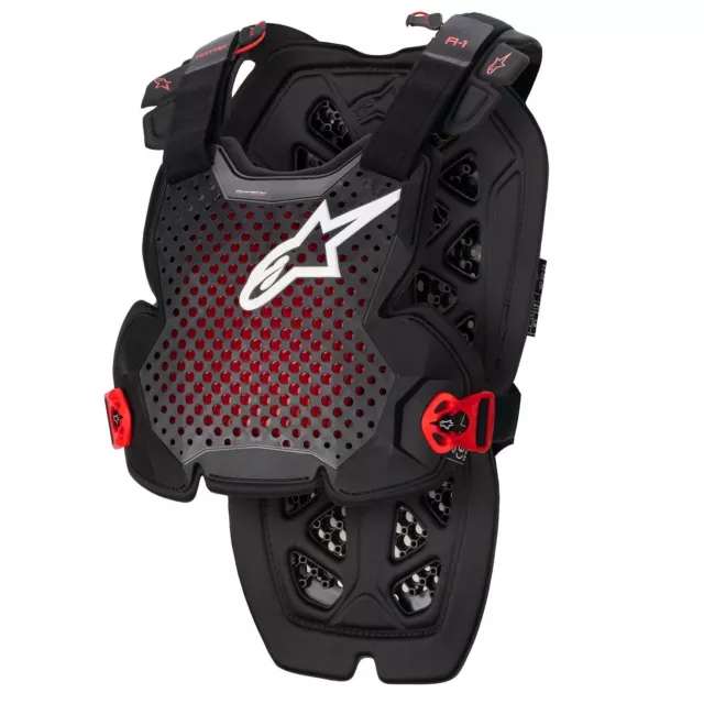 Alpinestars 2024 A-1 Pro Chest Protector Anthracite Black Red  MX Motocross Quad