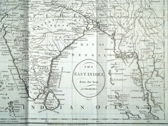 John Cary East Indies India Siam Bengal Pegu Myanmar Ceylon Antique Map 1782 3