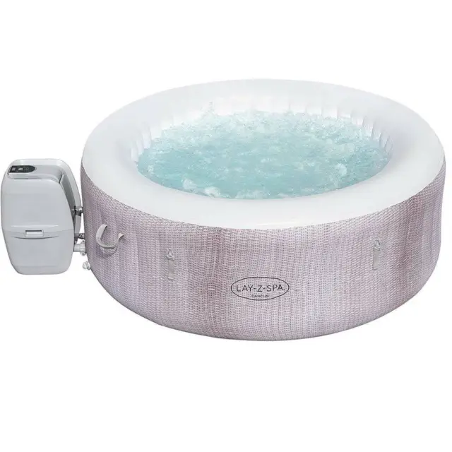 Vasca Piscina Idromassaggio Gonfiabile Lay-Z Spa 4 Posti 180x66 Stampa Rattan