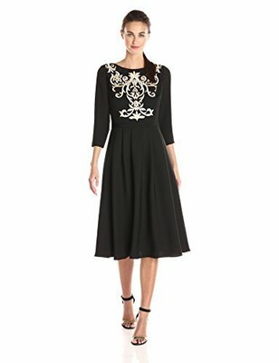 Ted Baker London Shamari  Gold Embroidered Bodice Dress US  Size 4 ,TB Size  1
