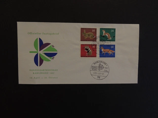 Briefmarken Brief Offizieller Festtagsbrief Bundesgartenschau Karlsruhe 1967 (8)
