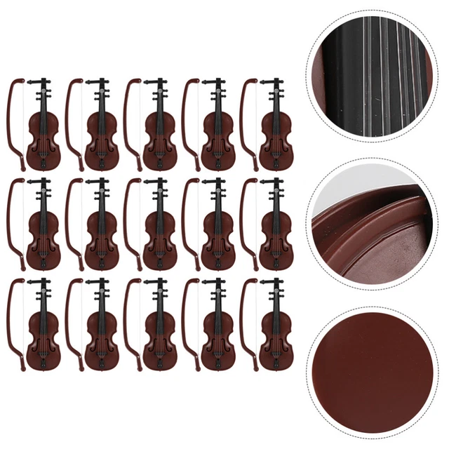 1/6 Violon, Durable Maison de Poupée Décoration d'Instrument pour Ornement 10cm