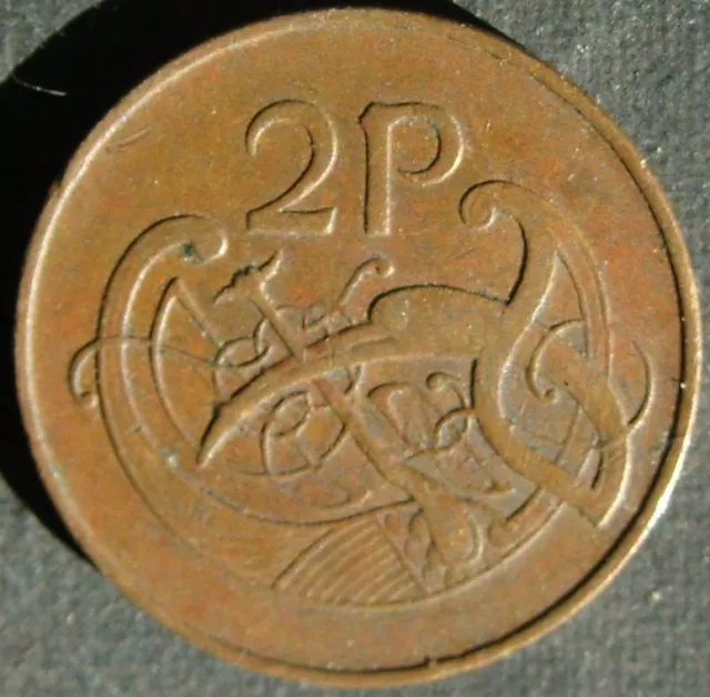 ni) Irland 2 Pence (Pingin) 1971 EIRE  Book of Kells / Zierinitiale in Vogelform