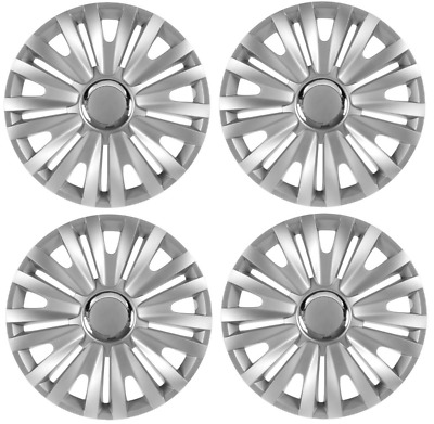 Wheel Trims 14" Inch Hub Caps Plastic Covers Full Set of 4 Silver Fit R14 TYRES