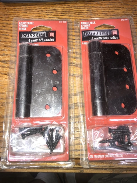 Everbilt (2 Pack)4" Oil-Rubbed Bronze 5/8 " Radius Adj Spring Door Hinge 275 269