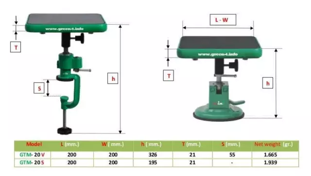 Tavolo professionale da lavoro con morsetto per Bonsai Shohin Green-T 2