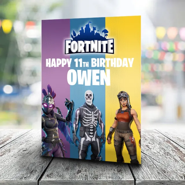 Fortnite Birthday Card - Personalised With Any Name and Age