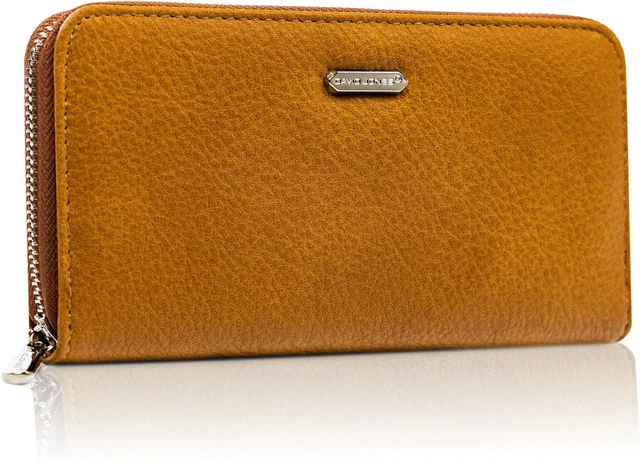 Grand portefeuille femme en cuir écologique grainé - David Jones