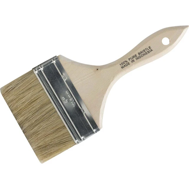 4 In. Flat Chip Wall Natural Bristle Paint Brush CB-M40 Pack of 12 SIM Supply,