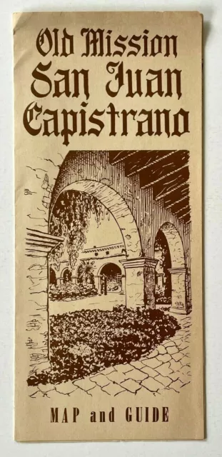 Old Mission San Juan Capistrano Vintage Travel Guide Map California Ca ...