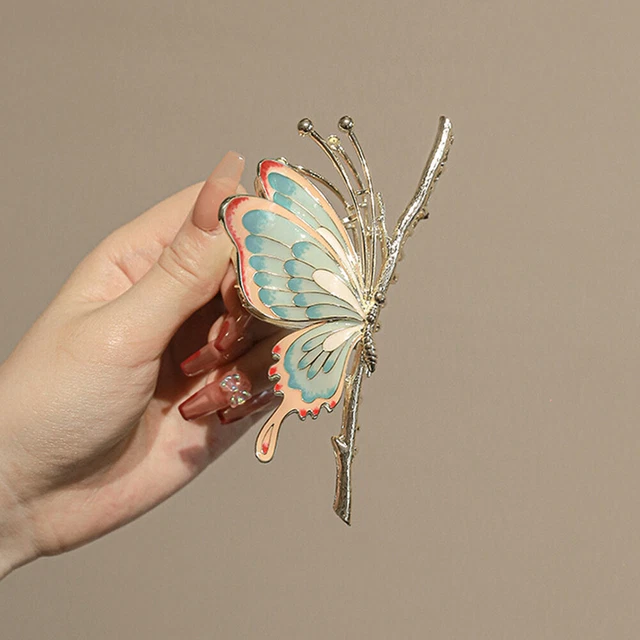 For Long Hair Painted Butterflies Women Girls Claw Clip Styling Headwear Elegant