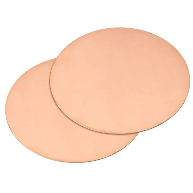 Pure Copper Sheet, 2pcs 4" x 0.04" 18 Gauge T2 Copper Metal Round Plate