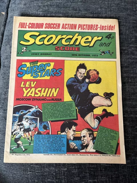 Scorcher and Score Comic - 28 October 1972 - Lev Yashin - Leicester City