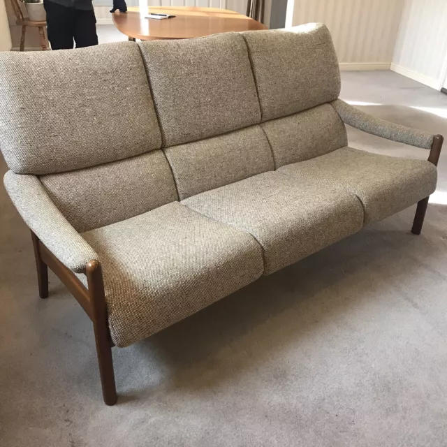 Mid-Century Danish Style Teak Three Seater Sofa Cintique of London RETRO VINTAGE