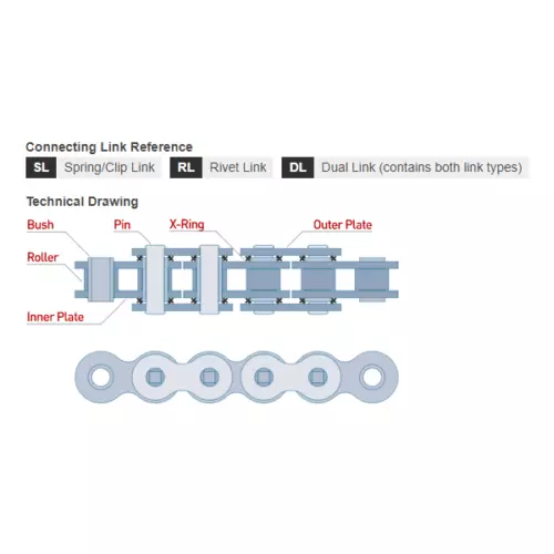 JT Heavy Duty X Ring Heavy Duty Chain 520 x 118 Motocross Enduro 3