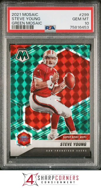2021 Panini Mosaic Green Prizm #299 Steve Young Hof Pop 3 Psa 10 F3650784-453