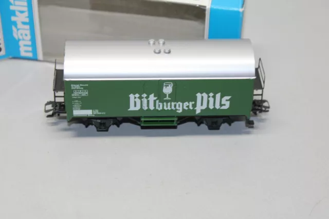 Märklin 4421 2-Achser Vagone Trasporto Birra Bitburger Scala H0 Conf. Orig.