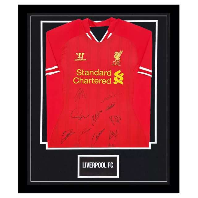 Signed Liverpool FC Shirt Framed - Agger, Henderson, Suarez Autograph +COA