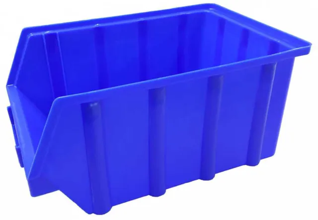 KS Stapelboxen Gr. 1, 2, 3, 4 Lagerkästen Sichtlagerboxen Sichtkästen blau 2