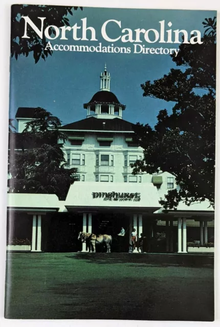 1980 North Carolina Accommodations Directory Motel Hotel Vintage Travel Booklet