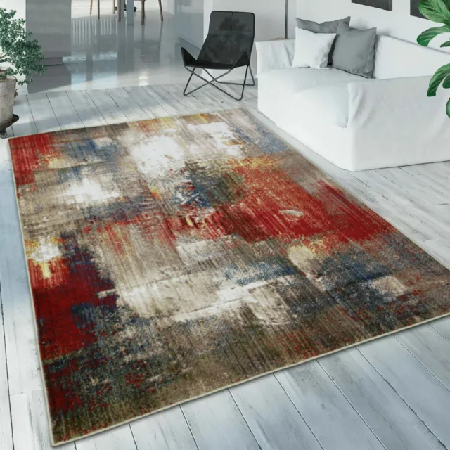 Distressed Rug Multi Coloured Colourful Living Room Rug Large Small Woven Carpet
