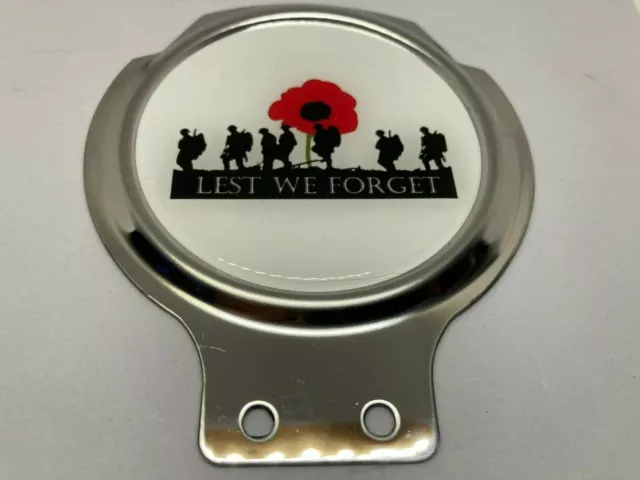 Lest We Forget Printed Grille Car Badge British Legion With Fittings