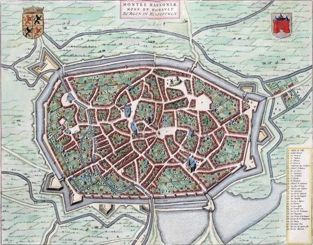 Reproduction plan ancien de Mons (Bergen) 1649