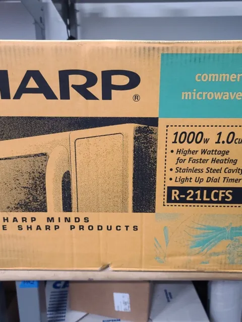 Sharp R-21LCFS Medium-Duty Commercial Microwave Oven with Dial Timer Stainles...