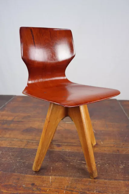Sedia Sala da Pranzo Schulstuhl Pagholz Seggiolone Vintage 60er Legno Retrò 70er