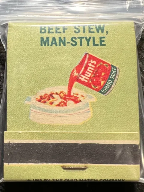 Vintage Matchbook - Hunts Tomato Sauce - Beef Stew, Man-Style Recipe  Unstruck!