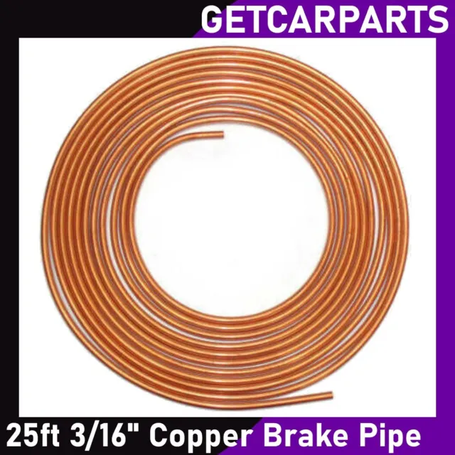 Copper Brake Pipe 25ft 3/16" (4.76mm) x 1