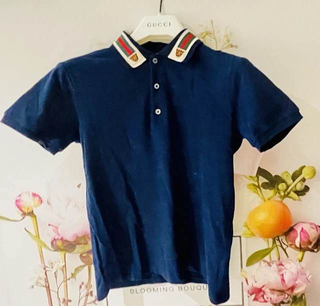 Camicia unisex AUTENTICA originale Gucci blu navy adatta età 8-10