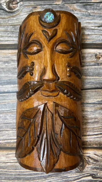 The Witches Moon Tree Guardian Hand Carved Head Mask Wall Hanging