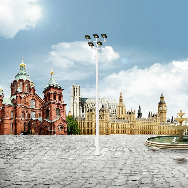 5x Lampadaires à 2 Têtes Pour Modélisme Ferroviaire HO/TT/N/Z - échelle 1:87 à 1:200