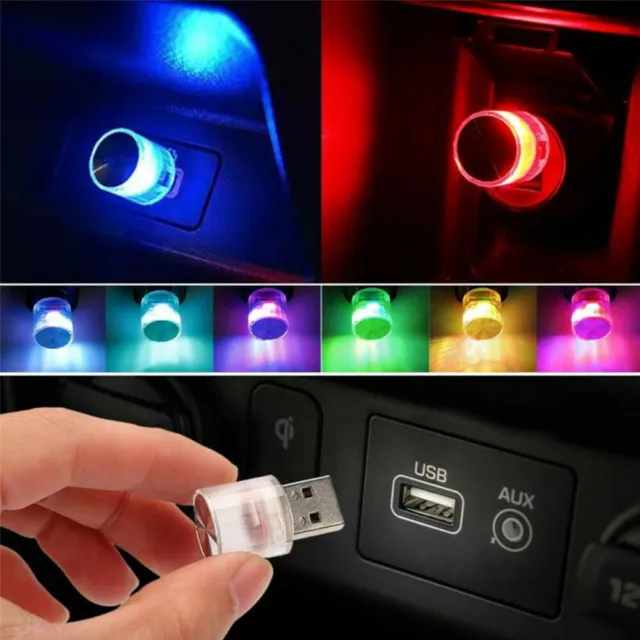 2X Mini RGB LED USB Stick Auto Nachtlicht PC Laptop Licht Leuchte Beleuchtung