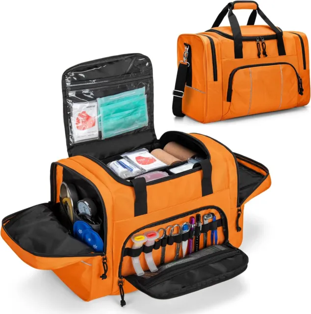 Medical Assistant Bag - Damero, Empty, Professional, Orange, Multiple Pockets