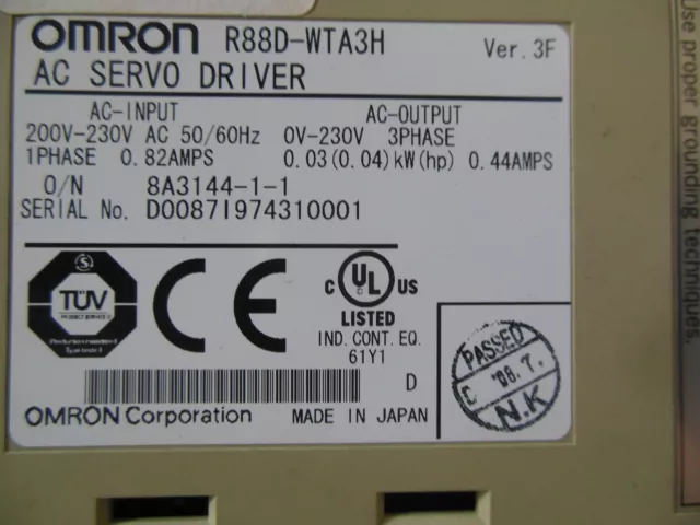 OMRON servo  driver  R88D-WTA3H R88DWTA3H Refurbished 2-5 days delivery