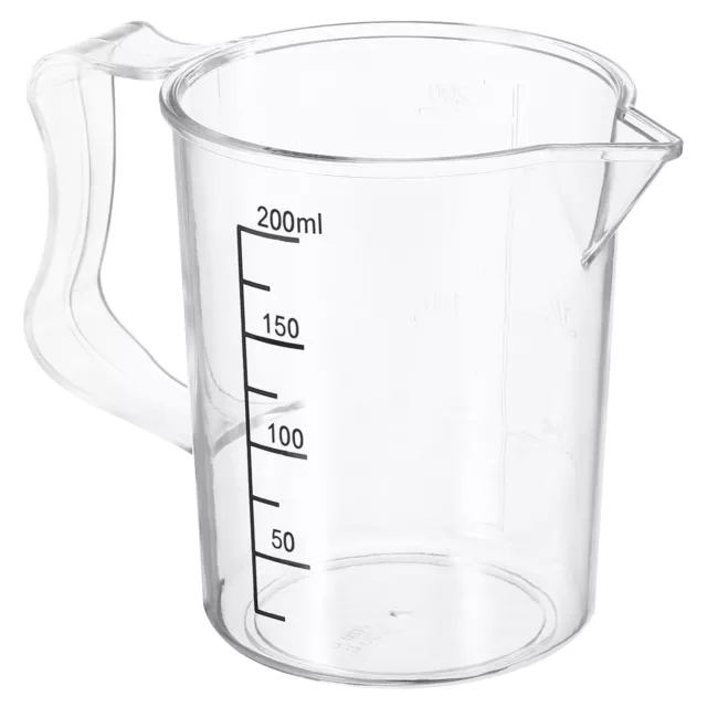 Graduated Bécher, 200ml PC Liquide Tasse Double Face Poignée pour Cuisine