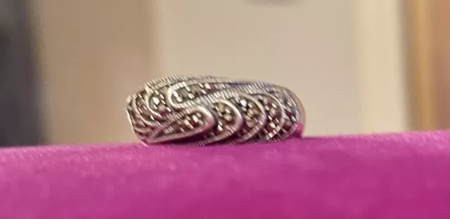 Sterling Silver marcasite ring size 7.5