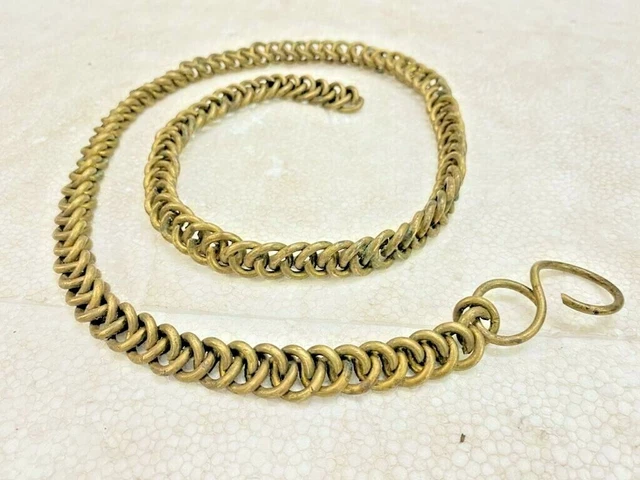 Old Vintage Rare Rustic Brass Hanging Kerosene Lamp Chain, For Multipurpose Use