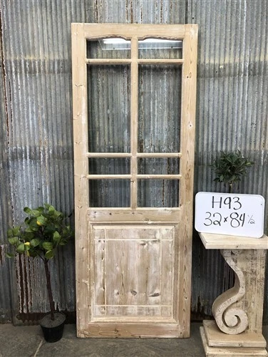 Antique French Single Door (32x84.5) 8 Pane Glass European Door H93