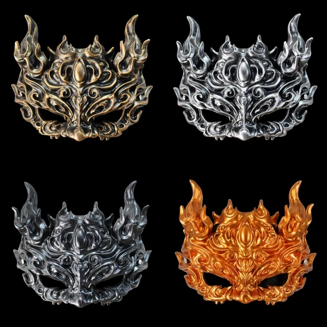 Chinese Ancient Style Kirin Half Face Mask Hanfu Cosplay Props Resin Eye Masks