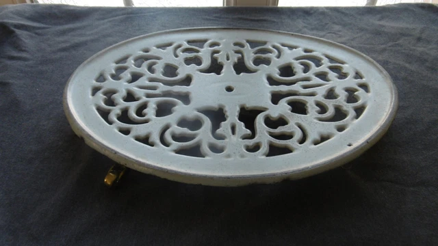 ANCIEN DESSOUS DE plat en fonte ovale de couleur bleue EUR 19,00