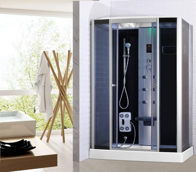 Cabina doccia idromassaggio, cromoterapia, touch screen, full optional 130x85cm