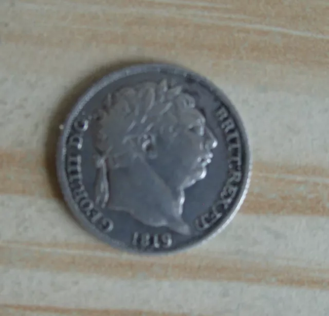 1819 George III Silver sixpence