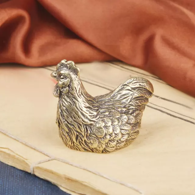 Tea Pet Gift Decoration Desktop Chicken Statue Brass Ornament Pendant Charm for