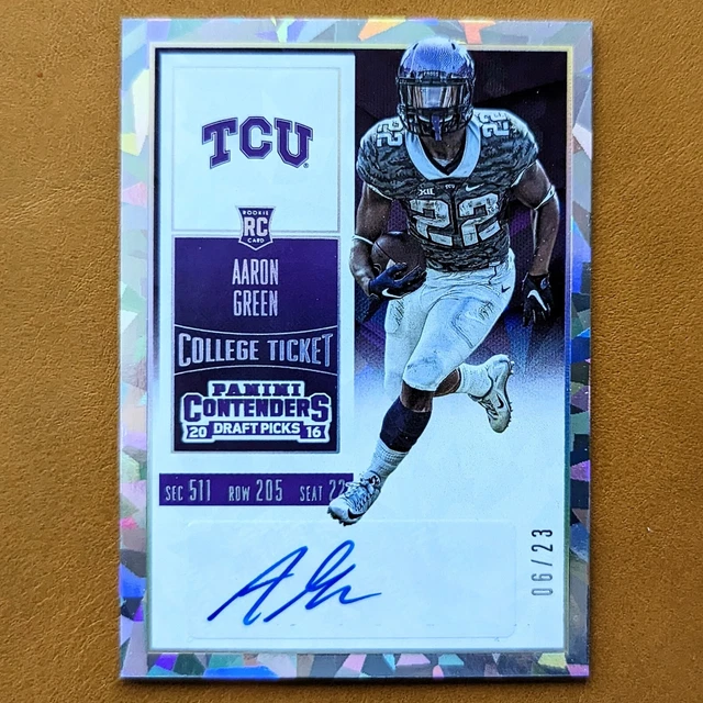 2016 Panini Contenders Draft Picks College Ticket Aaron Green /23 Cracked Ice