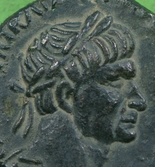 Roman Provincial ae24 Bronze Coin of Trajan JUDAEA Caesarea Maritima SACRIFICING
