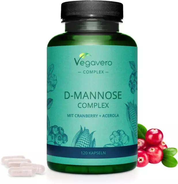 D-Mannose Complex Vegavero® | 100% NATUREL : Avec Canneberge Et Vitamine C D'Acé